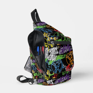 Neon-Graffiti-Gaming-Muster Crossbody Bag