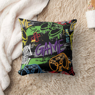 Neon-Graffiti-Gaming-Muster Kissen