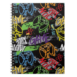 Neon-Graffiti-Gaming-Muster Notizblock