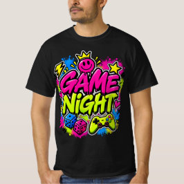 Neon-Graffiti-Spielnacht-Gamer-Party-T-Shirt für M T-Shirt
