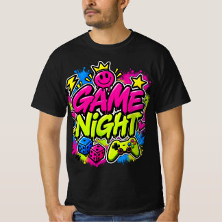 Neon-Graffiti-Spielnacht-Gamer-Party-T-Shirt für M T-Shirt