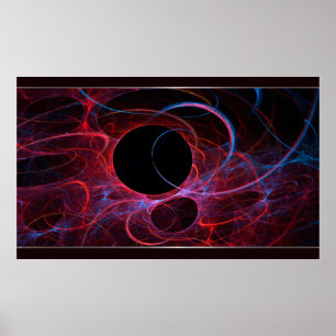 Neon Gravity Flame Fraktal Poster