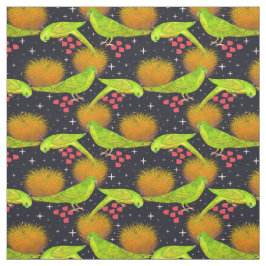 Neon green Australian Parrots Stoff