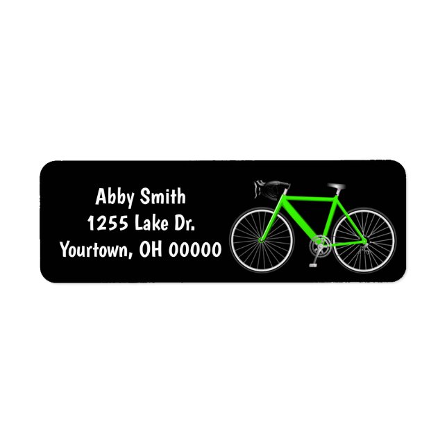 Neon Green Bike on Black Label (Vorne)
