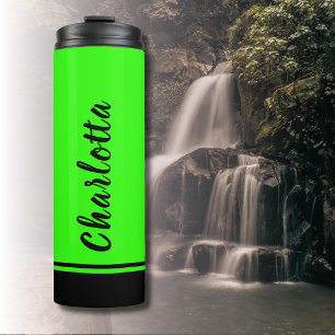 Neon Green Black   elegant   Minimal individuell a Thermosbecher