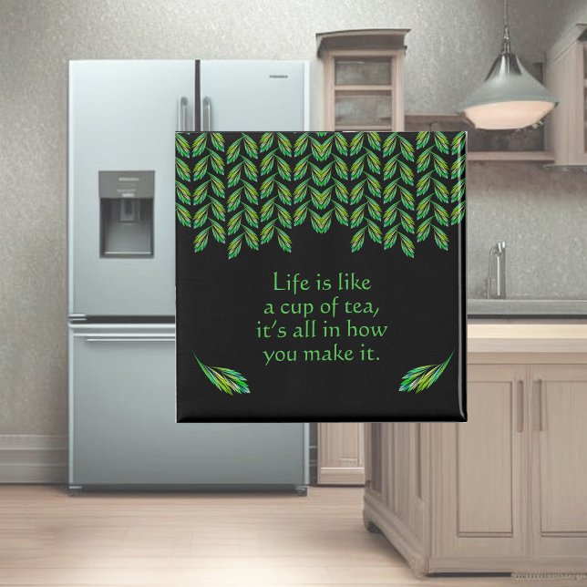 Neon green Blätter - Fraktal Art, irisches Sprichw Magnet (Von Creator hochgeladen)