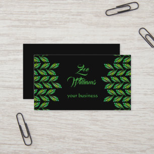 Neon green Blätter - Fraktal Art, modern Visitenkarte