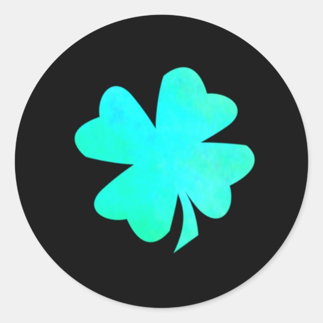 Neon Green Blue Kleeblatt Stickers (Vorderseite)