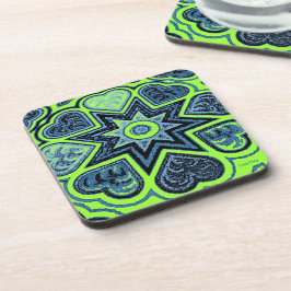 "Neon Green & Blue Liebe" Untersetzer