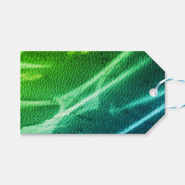 NEON Green blue moderne Streifen Streifen Farbe Geschenkanhänger (Vorderseite (Horizontal))