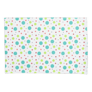Neon Green Blue Rosa Pink Gray Polka Dots Kissenbezug