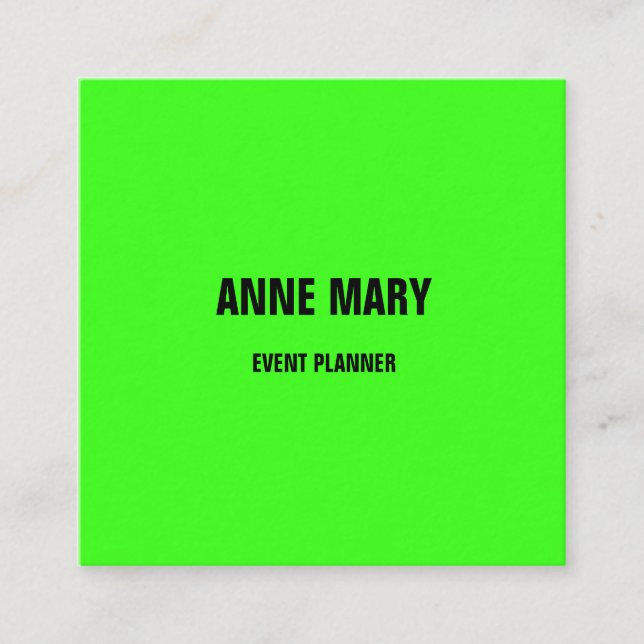 Neon Green Bright farbenfrohe Hochzeitsveranstaltu Telefonnummerkarte (Vorderseite)