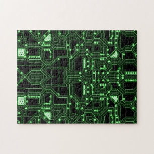 Neon Green Circuit Board   Herausforderung Puzzle