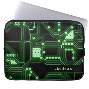 Neon Green Circuit Board   PERSONALISIERT Laptopschutzhülle