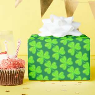 Neon Green Clover Musterpapier Geschenkpapier