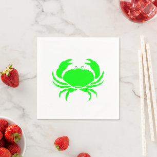 Neon Green Crabs Muster niedlich modern  Serviette
