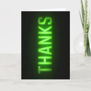 Neon Green dankt Sign On Black Karte