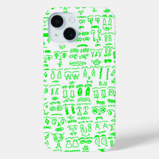 Neon Green Doodle iPhone Case – Abstract Line Art