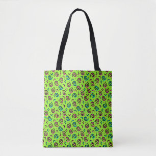 Neon Green Doodle Muster der 80er/90er Jahre
