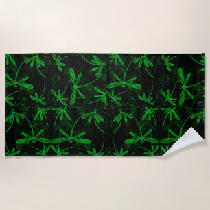 Neon Green Dragonfly Strandtuch