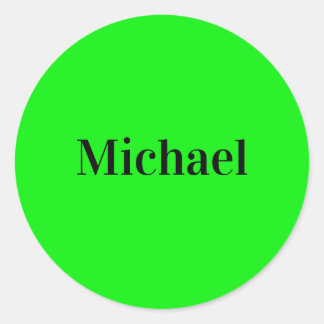 Neon Green Eleganname Farbe Trendy Mode Runder Aufkleber