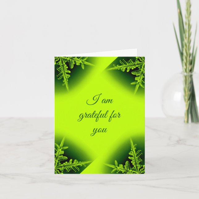 Neon Green Fern Card Dankeskarte (Vorderseite)