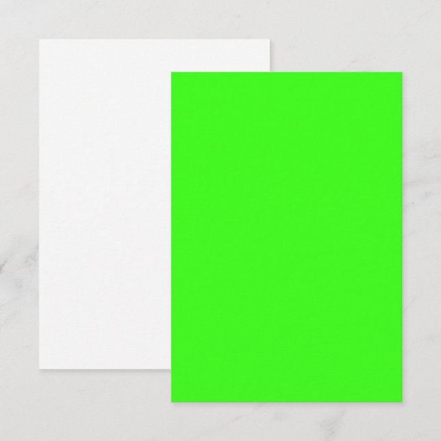Neon Green Flat Dankeschön Card - Anpassbar Dankeskarte (Vorne/Hinten)