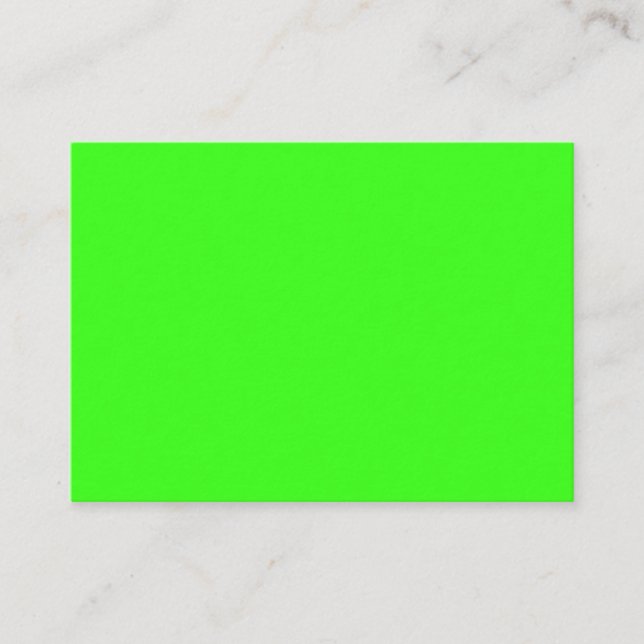 Neon Green Flat Platzkarte - individuell einstellb (Vorderseite)