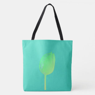 Neon Green Floral Tulip Abstrakt Aquamarine Gabe