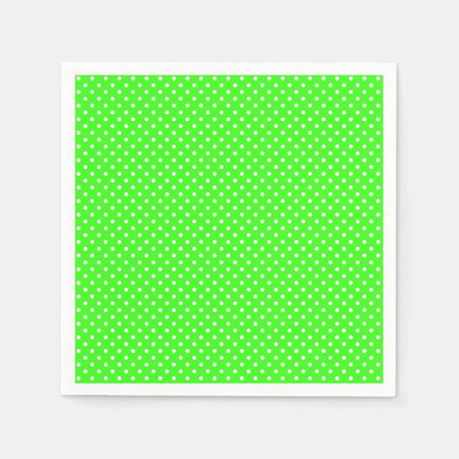 Neon Green Gepunktet Napkins Serviette (Vorderseite)