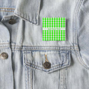 Neon Green Gingham Pattern von Shirley Taylor Button