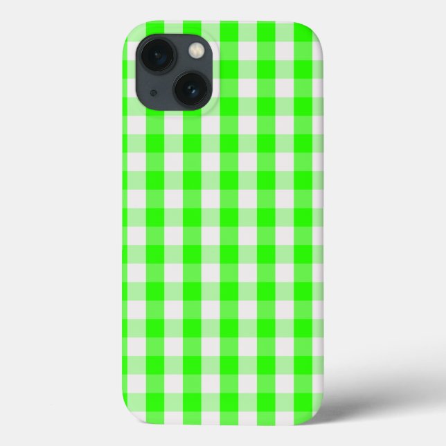 Neon Green Gingham Pattern von Shirley Taylor Case-Mate iPhone Hülle (Rückseite)