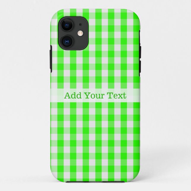 Neon Green Gingham Pattern von Shirley Taylor Case-Mate iPhone Hülle (Rückseite)
