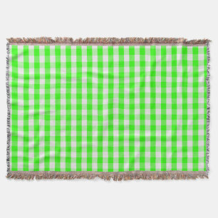 Neon Green Gingham Pattern von Shirley Taylor Decke