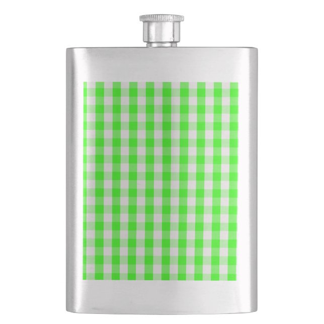 Neon Green Gingham Pattern von Shirley Taylor Flachmann (Vorderseite)