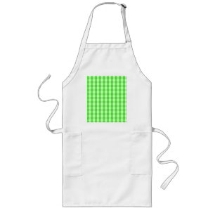 Neon Green Gingham Pattern von Shirley Taylor Lange Schürze