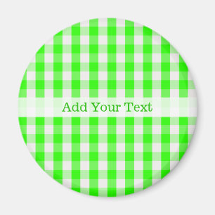 Neon Green Gingham Pattern von Shirley Taylor Magnet