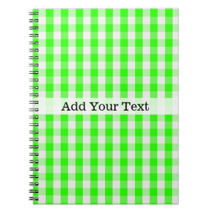 Neon Green Gingham Pattern von Shirley Taylor Notizblock
