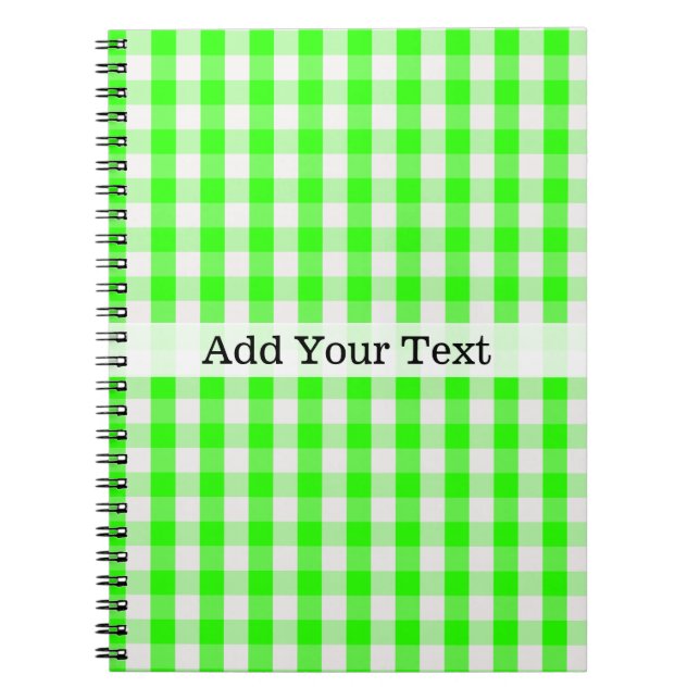 Neon Green Gingham Pattern von Shirley Taylor Notizblock (Vorderseite)
