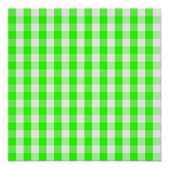 Neon Green Gingham Pattern von Shirley Taylor Poster (Vorderseite)