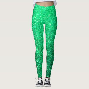 Neon Green Glitzer Funkelnd farbenfrohe Bright Gir Leggings