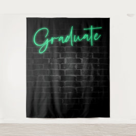 Neon Green Glow Light | Graduate Party Foto Stand Wandteppich