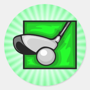 Neon Green Golf Runder Aufkleber