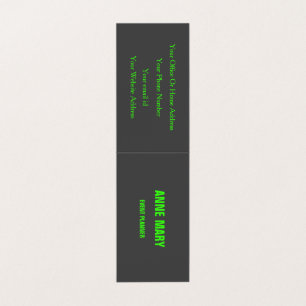 Neon Green Gray Custom Color Weddings Modern Visitenkarten