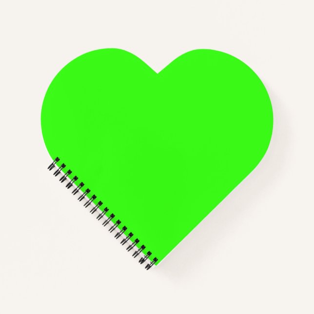 Neon Green Heart Shaped Notebook Notizbuch (Vorderseite)