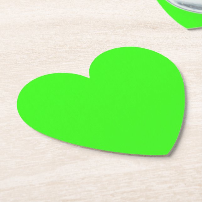 Neon Green Heart Untersetzer (angewinkelt)