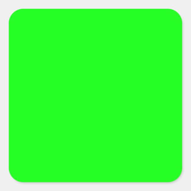 Neon green hex code 00FF00 Quadratischer Aufkleber (Vorderseite)