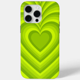 Neon Green Hypnotic Heart Liebe Pattern Case-Mate iPhone Hülle