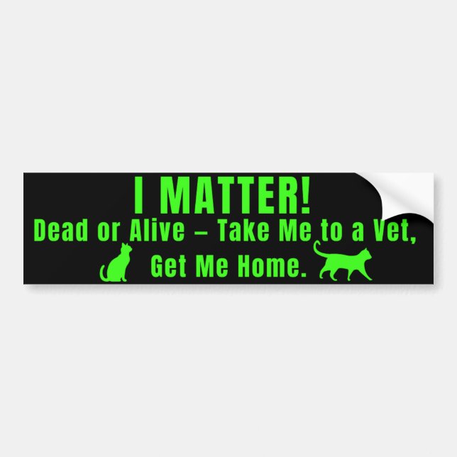 Neon Green "I Matter" Bumper Sticker Autoaufkleber (Vorne)