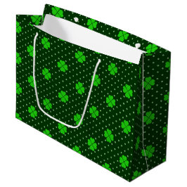 NEON GREEN IRISH CELTIC KLEEBLATTS & POLKA DOTS GROßE GESCHENKTÜTE